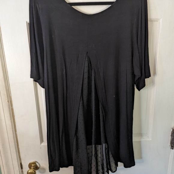 Super cute Basic Black shirt 3x SHEER BACK - Picture 5 of 6